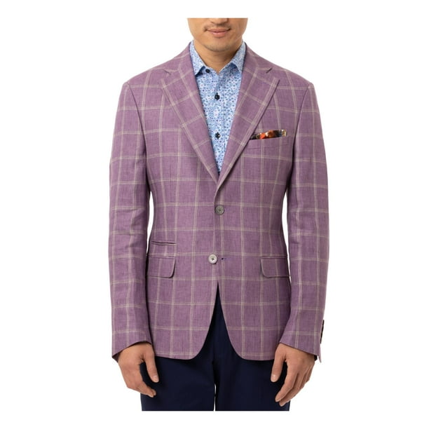 Tallia Mens Suit Seperate Red Black Size 50 R Blazer Sequined Satin $350 046